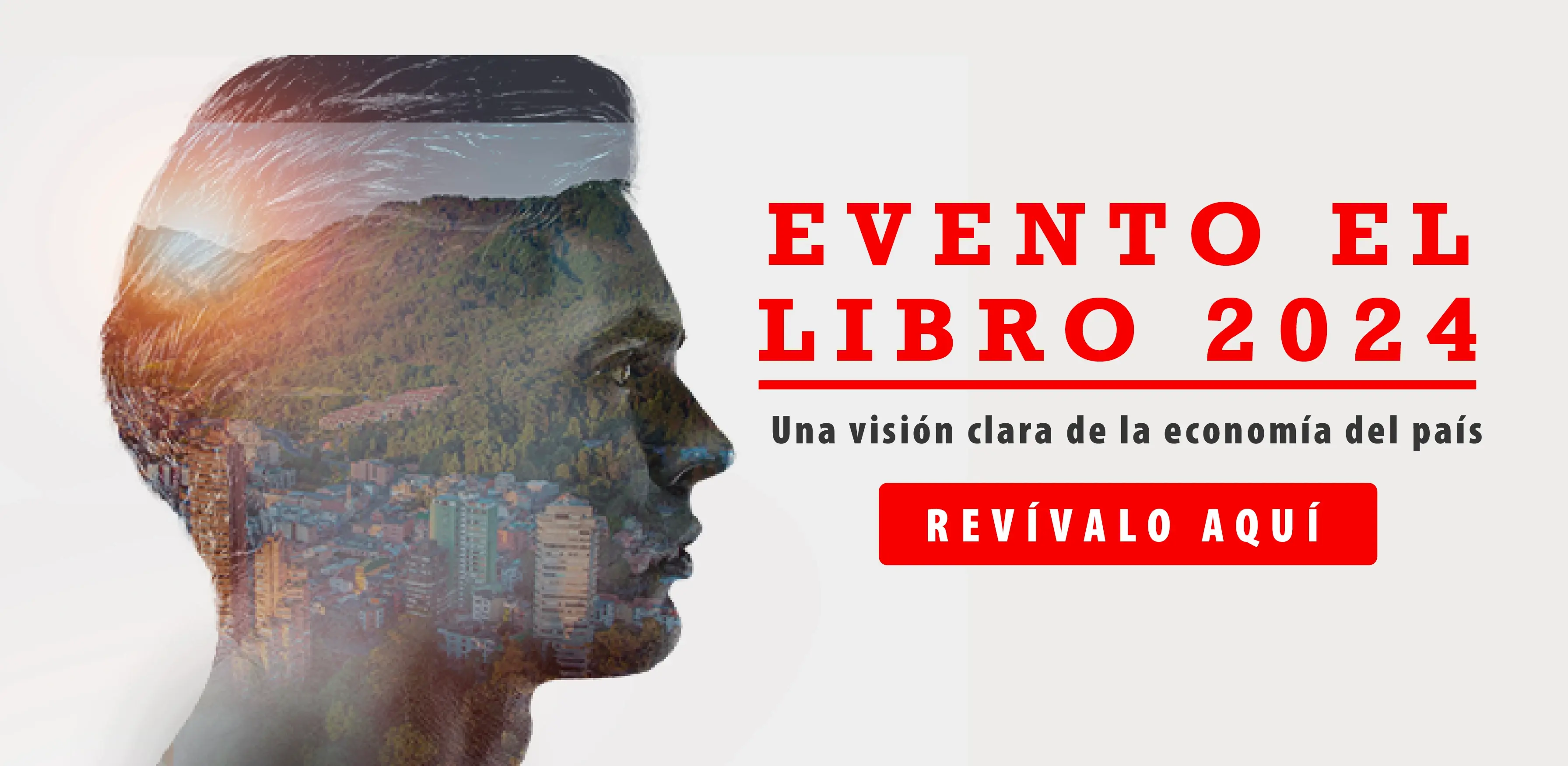 Silueta del rostro de un hombre con una ciudad en su interior que representa una visión a la economía del país