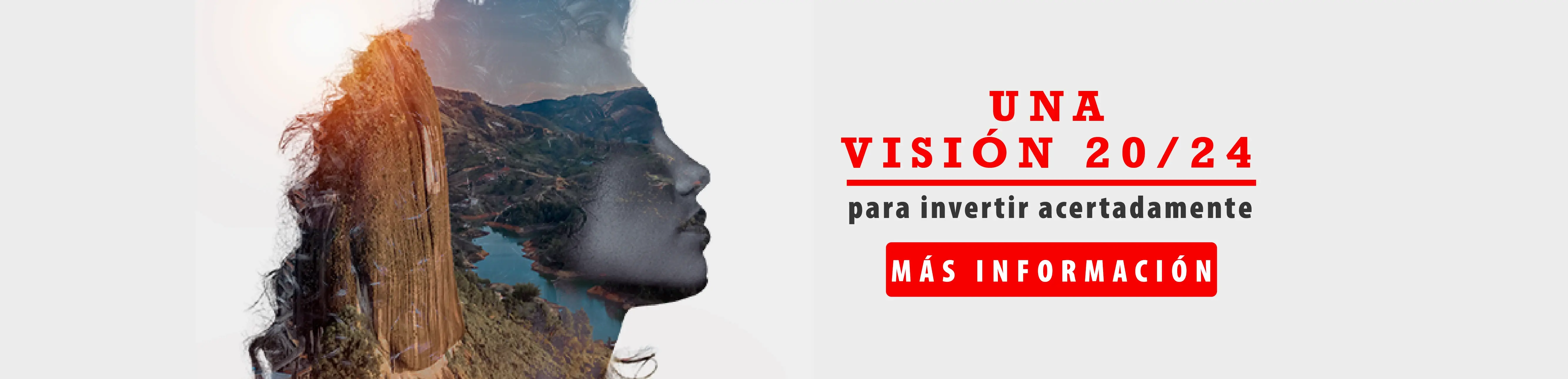 Silueta del rostro de una mujer con un ecosistema de la naturaleza Colombiana en su interior, la cual representa una visión a la economía y desarrollo del país